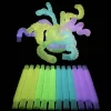 6pcs Luminous Pop Tube Fidget Toys Stretch Tube Sensory Toys Bend Build Connect Toy For Kid Girls Boy Stress Autism ADHD Anxiety
