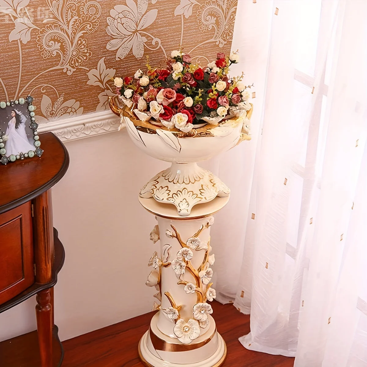 7 Forks 21 Heads Artificial Flower Silk Rose High Quality Christmas Wreath Wedding Bouquet Home Arrangement Vase Bridal Bouquets - Image 4