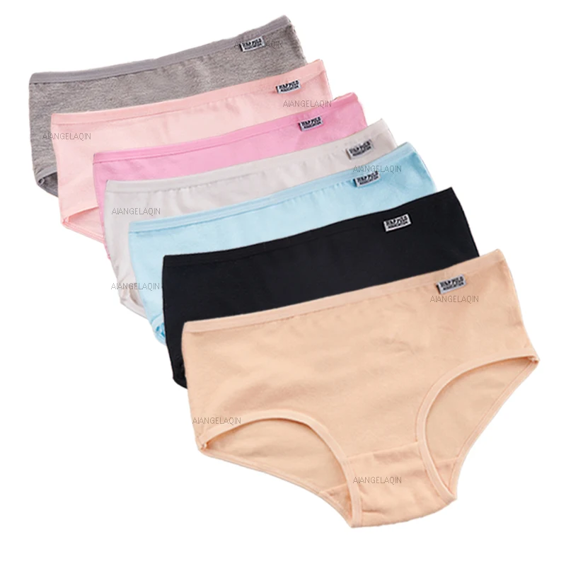 7Pcs/Lot Plus Size Underwear Women's Panties Cotton Girl Brief Sexy Lingeries Shorts Underpant Solid Panty Female Intimate M-4XL - Image 5