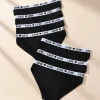 7Pcs/Set Sexy Women Panties Cotton Panty Black Underpants Letter Girls Briefs Breathable Underpants Plus Size Female Lingerie