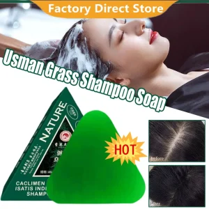 80g Usman Grass Solid Shampoo Handmade Soap Hair Oil Follicles Fluffy Hair Nourishing Control Soothing Hair Refreshin 2025 New