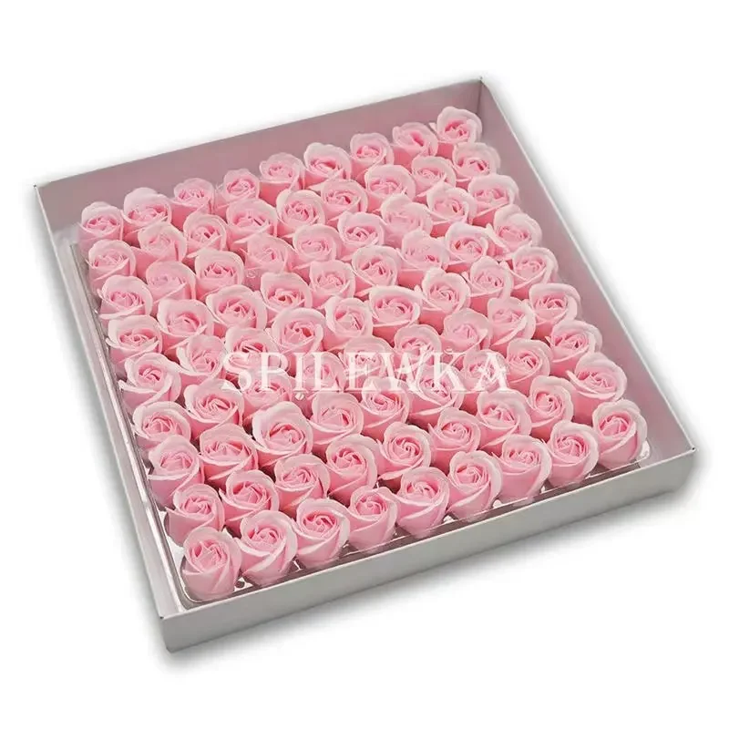 81pcs Three-Layer No Flower Base Rose Soap Flower Head Decoration Flower Box Wedding Bouquet Valentine'S Day Artificial Flower - Image 2