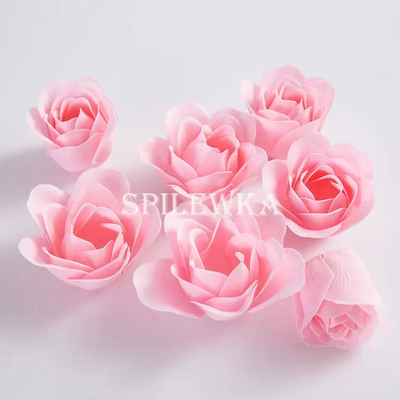 81pcs Three-Layer No Flower Base Rose Soap Flower Head Decoration Flower Box Wedding Bouquet Valentine'S Day Artificial Flower - Image 3