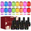 8pcs 10ml Jelly Glass Gel Nail Polish Set Semi-transparent Red Purple Gel Polish Varnish Nail Art Semi Permanent UV Gel Varnish