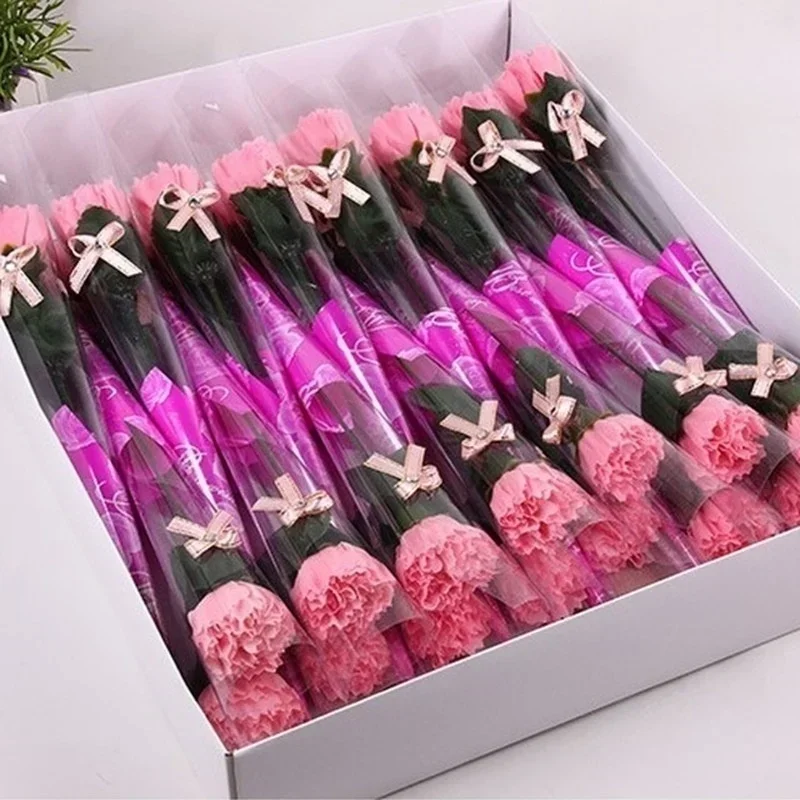 8pcs/lot Artificial Bath Carnation Soap Flowers Mother's Day Gift Party Decoration Valentine's Day Gift - Image 4