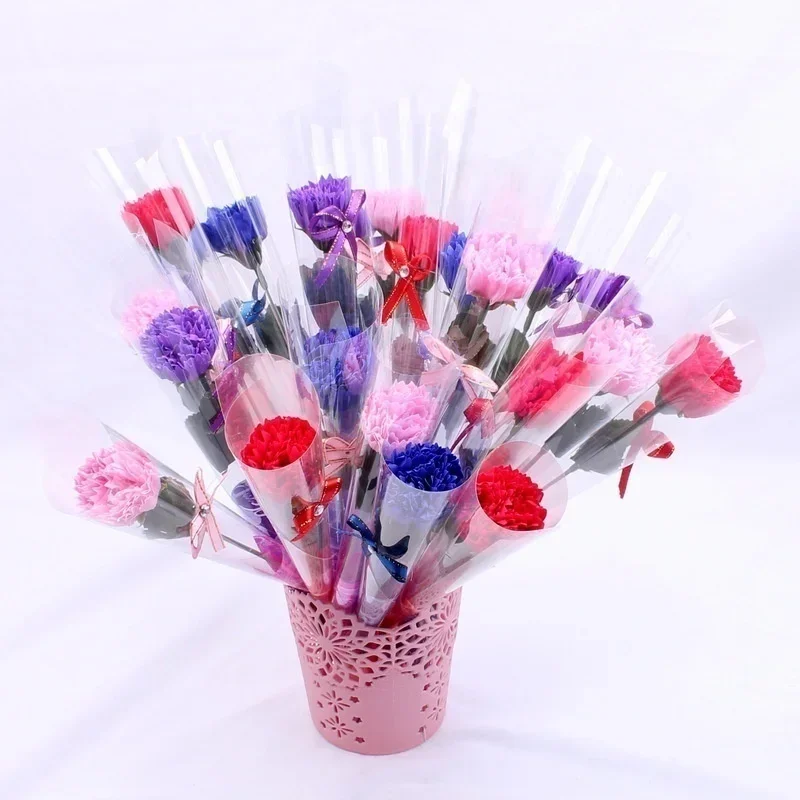 8pcs/lot Artificial Bath Carnation Soap Flowers Mother's Day Gift Party Decoration Valentine's Day Gift - Image 6