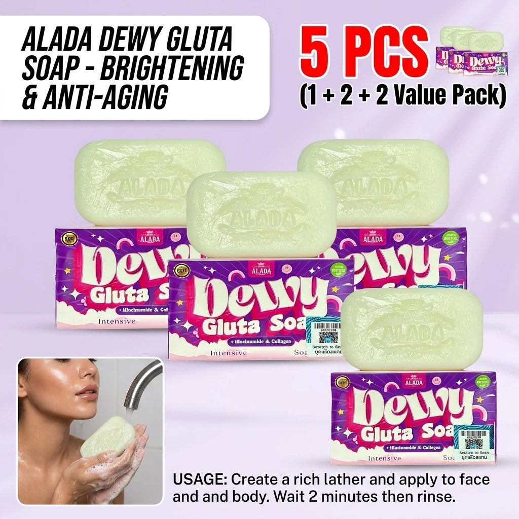 ALADA 70g Moisturizing Glutathione Soap for Whitening And Brightening Skin Natural Ingredients for Deep Cleansing