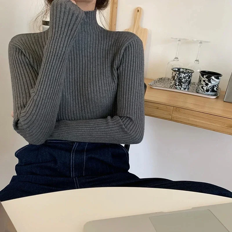 AOSSVIAO 2026 Chic Autumn Winter Sweater Women Pullovers Long Sleeve Casual Turtleneck Warm Basic Sweater Knit Jumpers Top - Image 6