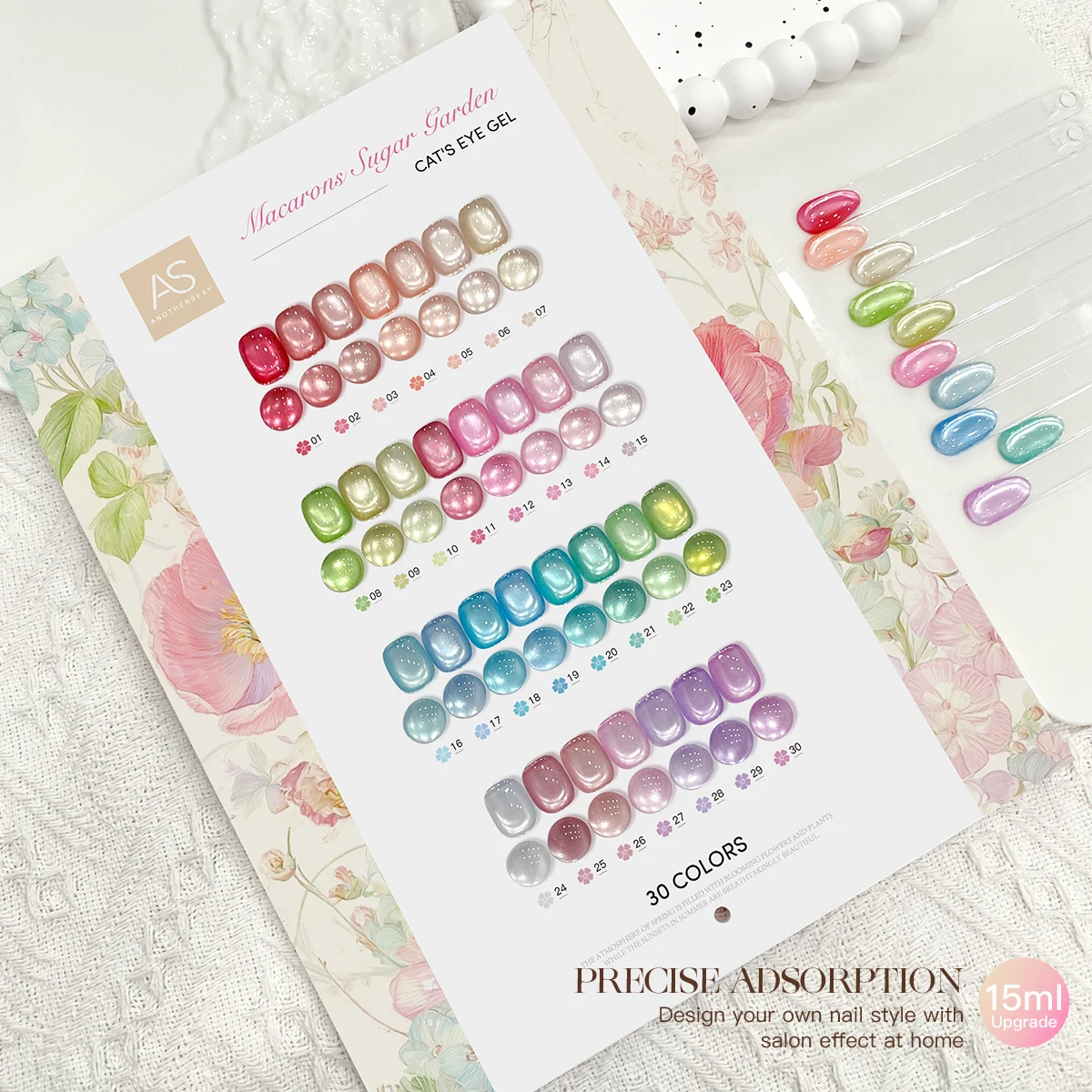 AS 15ml TPO Free Ultra Cat Eye Nail Gel Polish Macaron Spring Soak Off UV LED Long Wear Sparkle Light Green Gel Varnish Polish - Image 4