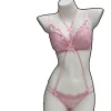 Aesthetic Purple Bow Necklace Bra Set Low Saturation Matching Tushy Bra Panty Push Up Bra & Adjustable Necklace For Women MOYISU