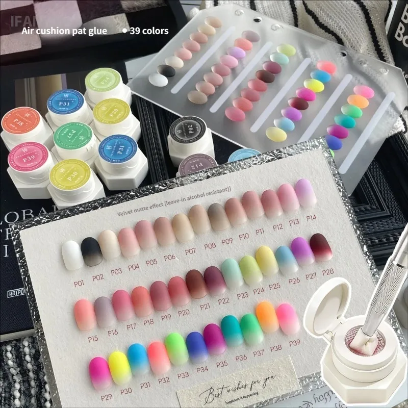 Air Cushion Patting Gel, High Saturation Blush Gradient Ombre Nail Art Gel, No Wipe Painting Transfer UV LED Soak Off Polish - Image 2