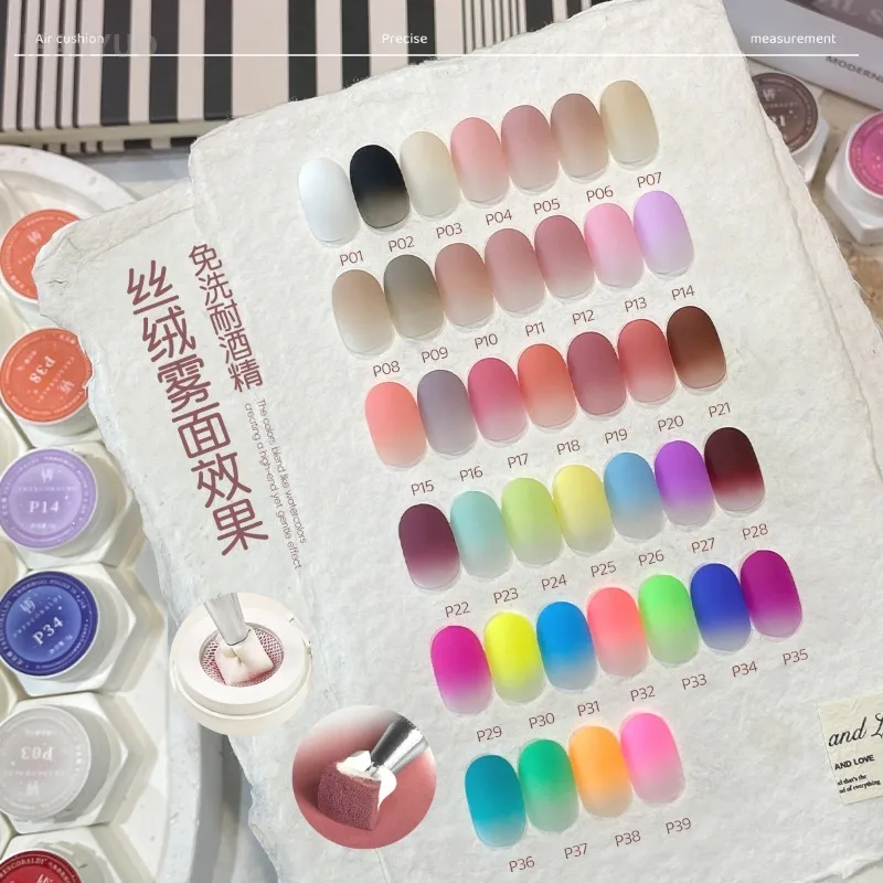 Air Cushion Patting Gel, High Saturation Blush Gradient Ombre Nail Art Gel, No Wipe Painting Transfer UV LED Soak Off Polish - Image 3