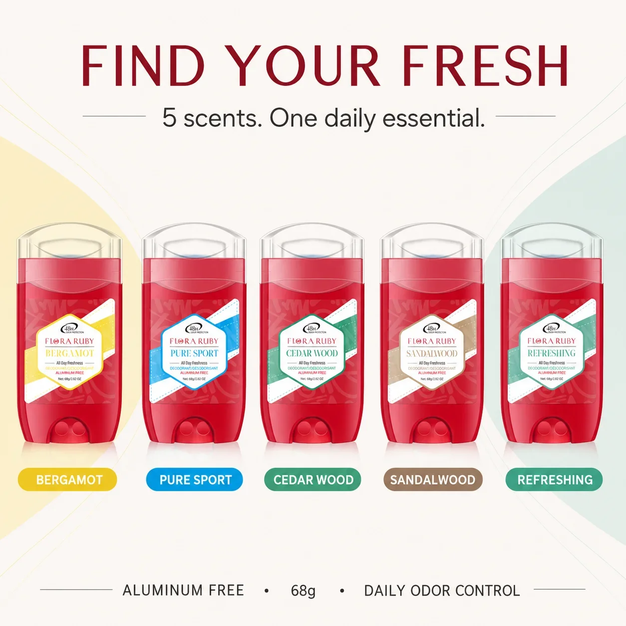 Aluminum Free Deodorant Stick 68g, 48H Odor Protection, Long Lasting Underarm Deodorant for Women & Men - Image 6