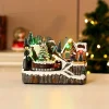 Animated Christmas Village Music Box with Rotating Train & Tree, Moving Skaters, 8 Christmas Songs 23.5cm
