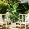 Areca Palm Fake Plant Tree with Pot, Plastic Green Artificial Bonsai for Home Room Indoor Outdoor Garden Office Party Decor