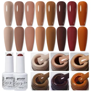 Arte Clavo 15ML Red Brown Color Gel Nail Polish Autumn Winter Nail Art Gel Nail Supplies Semi Permanent Soak Off UV Gel Varnish