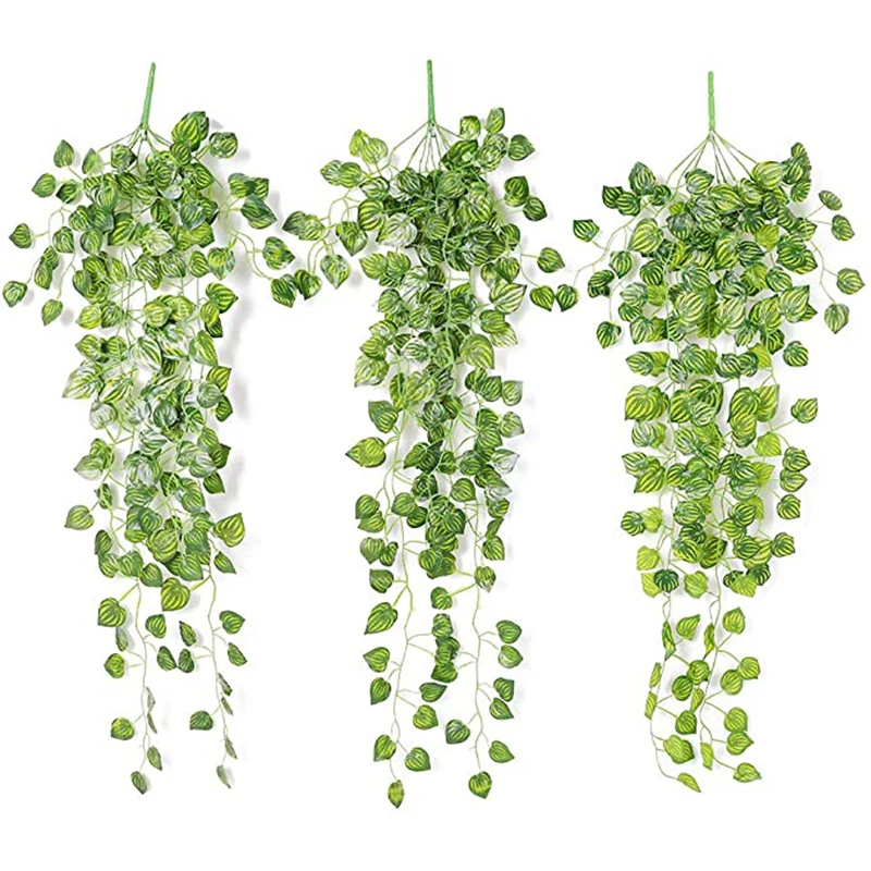 Artificial Basket Rattan Hanging Plants Ivy Vine Fake Leaves Greeny for Home Room Garden Wedding Garland Wall Outside Decoration - Image 2