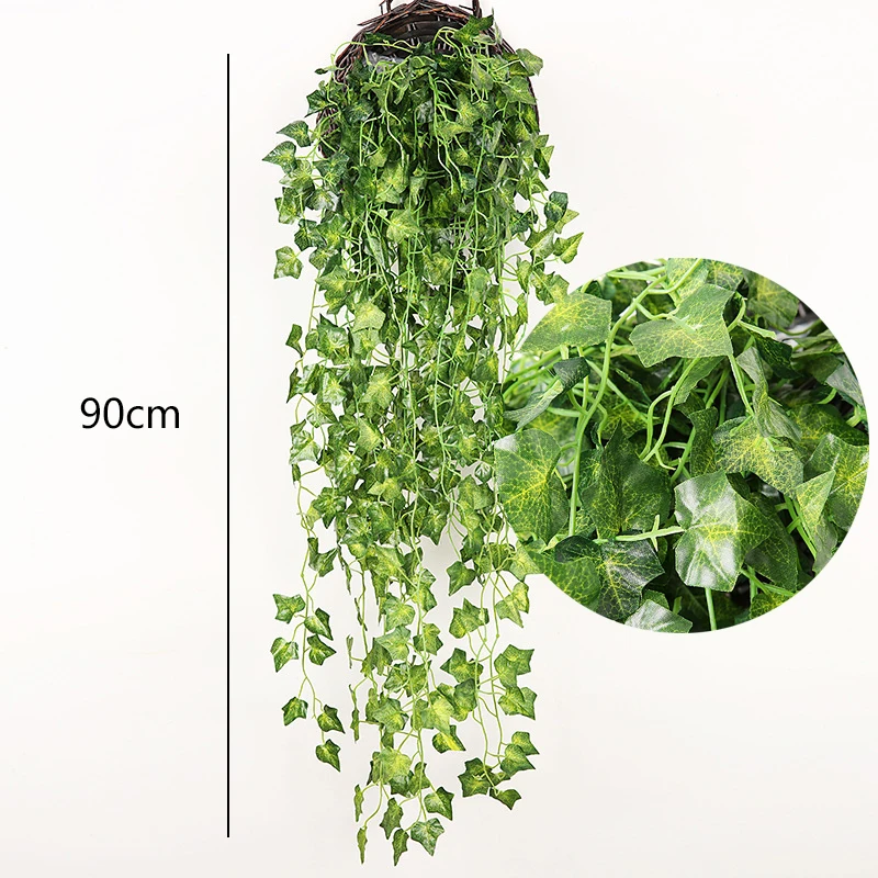 Artificial Basket Rattan Hanging Plants Ivy Vine Fake Leaves Greeny for Home Room Garden Wedding Garland Wall Outside Decoration - Image 5