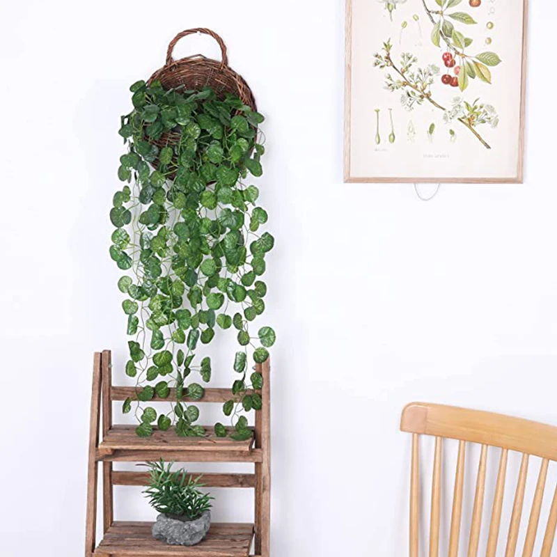Artificial Basket Rattan Hanging Plants Ivy Vine Fake Leaves Greeny for Home Room Garden Wedding Garland Wall Outside Decoration - Image 4