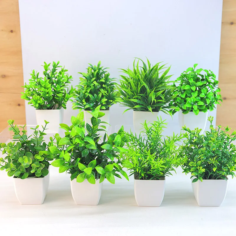 Artificial Bonsai Green Fake Plant Eucalyptus Potted PlantforIndoor and Outdoor Home Bedroom Garden Decoration Artificial Plants - Image 2