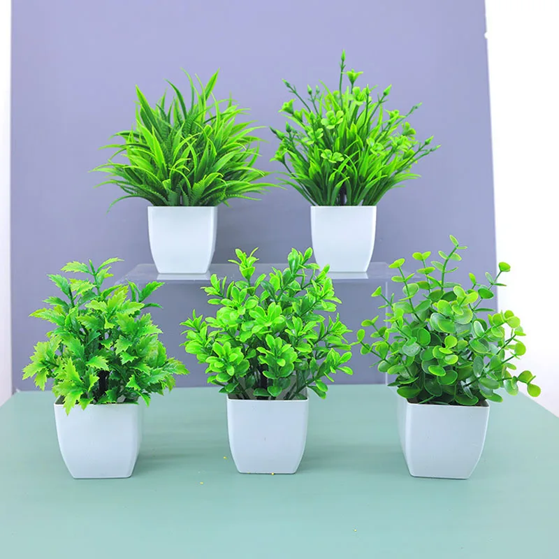 Artificial Bonsai Green Fake Plant Eucalyptus Potted PlantforIndoor and Outdoor Home Bedroom Garden Decoration Artificial Plants - Image 3