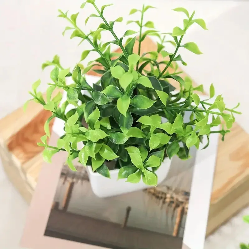 Artificial Bonsai Green Fake Plant Eucalyptus Potted PlantforIndoor and Outdoor Home Bedroom Garden Decoration Artificial Plants - Image 6