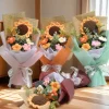 Artificial Flower Crochet Bouquet Eternal Flower Handmade Graduation Bouquet Father's Day Birthday Gift Anniversary