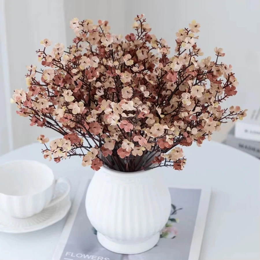 Artificial Flower Silk Gypsophila Peach Home Arch Table Outdoor Garden Wedding Bridal Bouquet Festival DIY Gift Decoration Props - Image 5