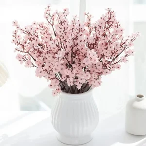 Artificial Flower Silk Gypsophila Peach Home Arch Table Outdoor Garden Wedding Bridal Bouquet Festival DIY Gift Decoration Props