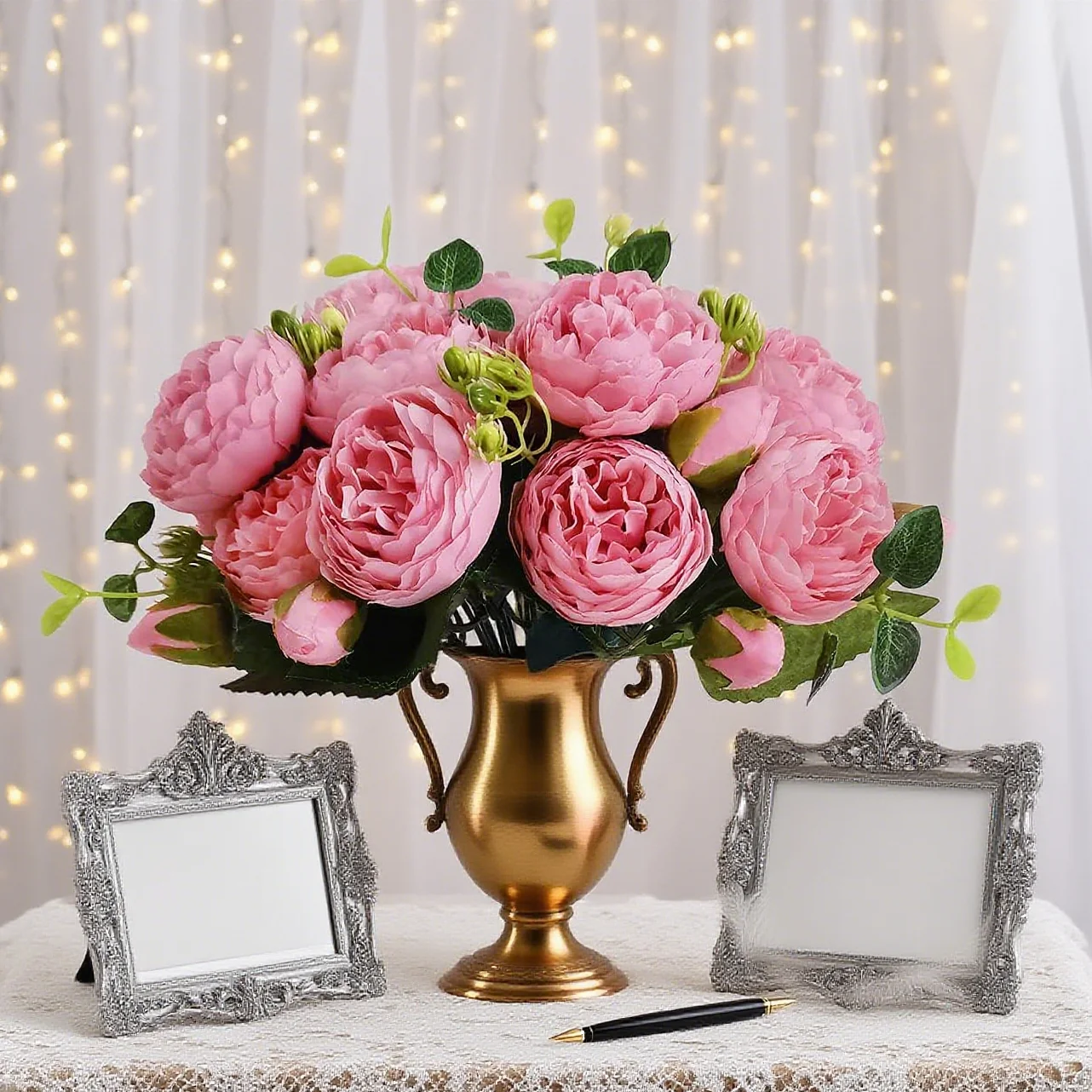 Artificial Flowers Rose Silk Peony Brial Bouquet Home Room Table Decora Festival Wedding Scrapbook Fake Plants Diy Gifts Props - Image 3