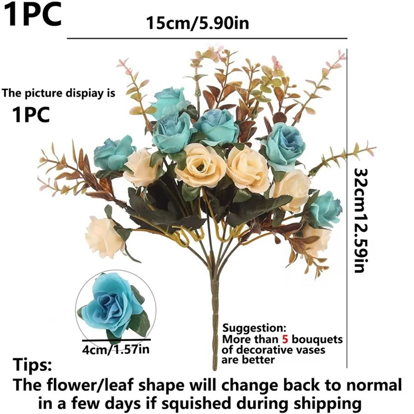 Artificial Flowers Silk Rose Wedding Home Festival Room Decoration Bride Bouquet Diy Scrapbooking Garland Wall Photography Props - Image 4