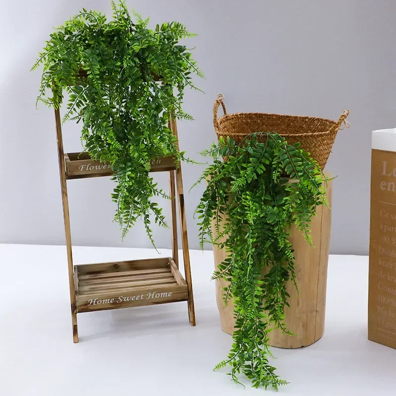 Artificial Hanging Plants 32 Inch Fake Boston Ferns Plastic Fake Plants for Wall House Wedding Garland Indoor Outdoor Decoration - Image 3