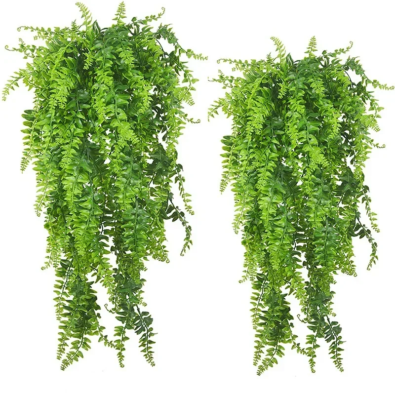 Artificial Hanging Plants 32 Inch Fake Boston Ferns Plastic Fake Plants for Wall House Wedding Garland Indoor Outdoor Decoration - Image 4