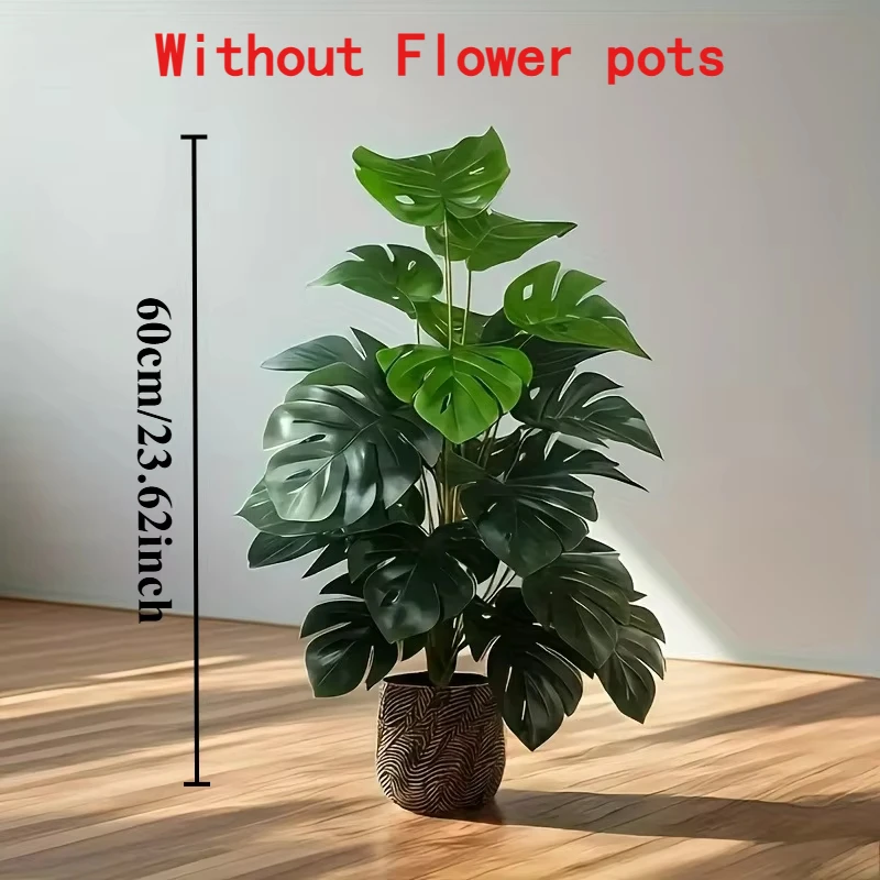 Artificial Monstera Palm Tree Realistic Plastic Green Plant for Home Office Wedding Christmas Without Flower pots - Image 4