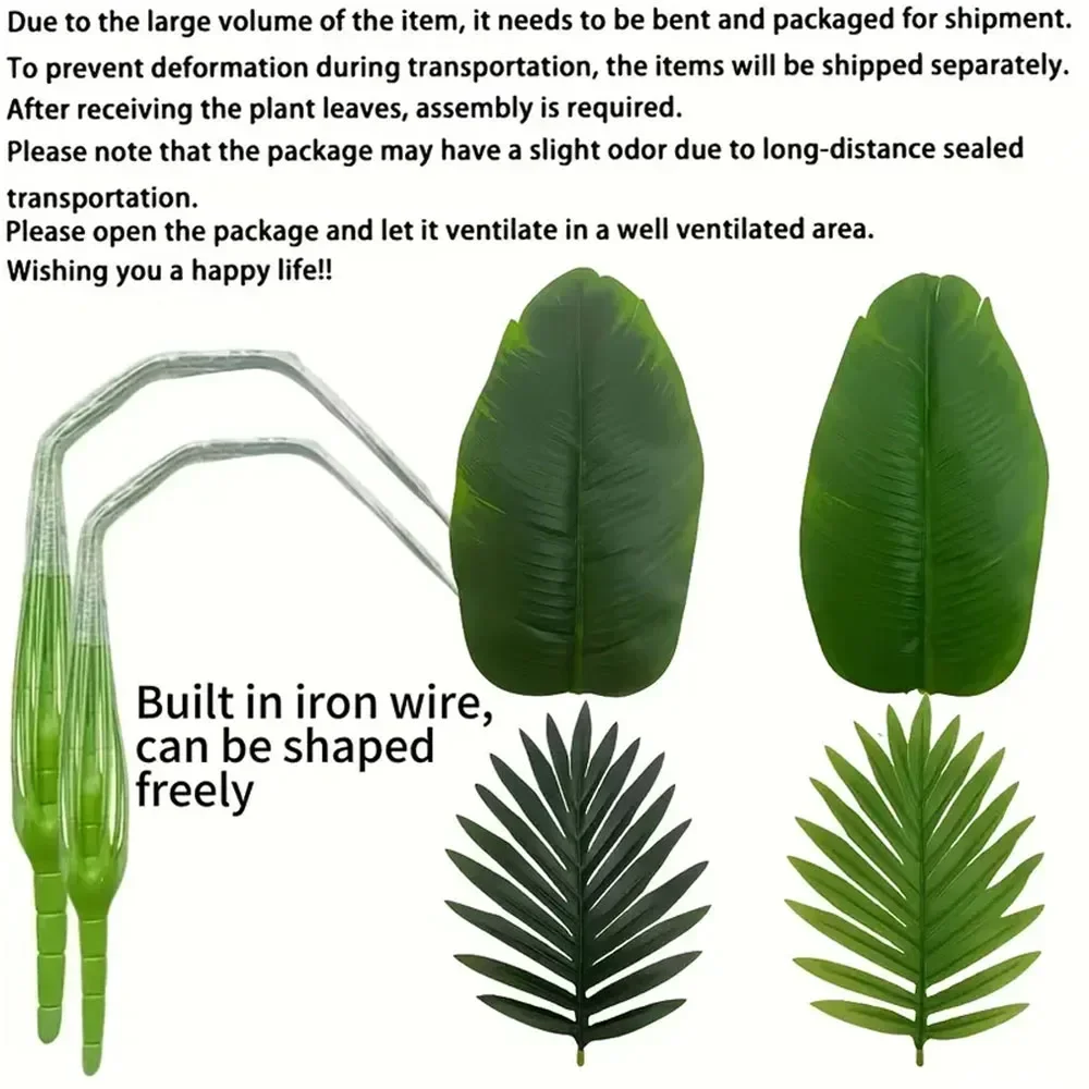 Artificial Monstera Palm Tree Realistic Plastic Green Plant for Home Office Wedding Christmas Without Flower pots - Image 6