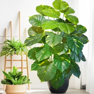 Artificial Monstera Plastic Fake Plant Pot Ornamental Festival Suitable for Home Office Decoration