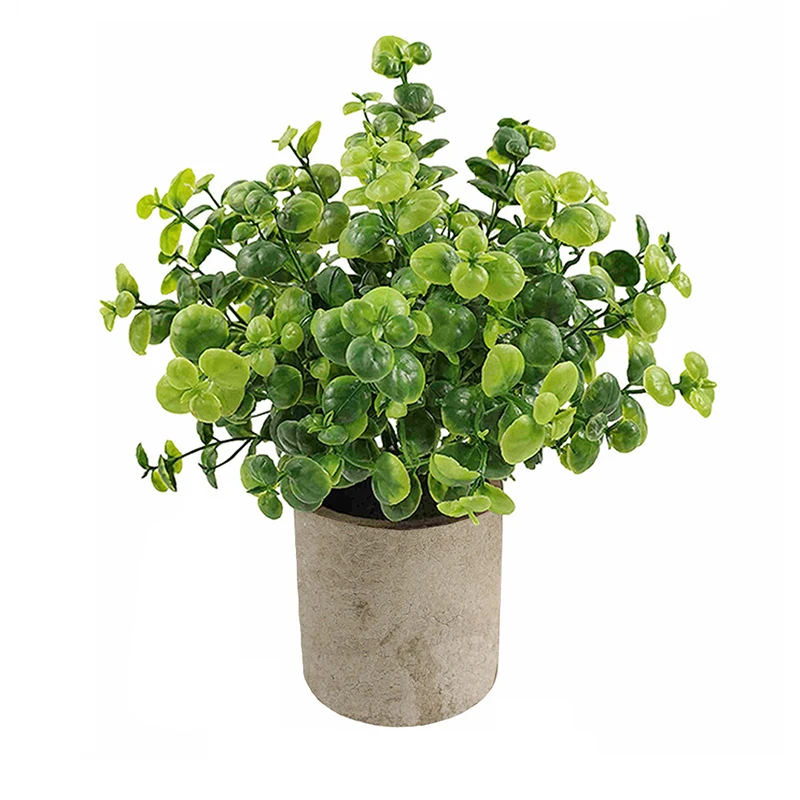 Artificial Plant Potted Eucalyptus Plant Small Fake Flower Bonsai With Pot Mini Plant Desktop Office Home Restaurant Decoration - Image 6