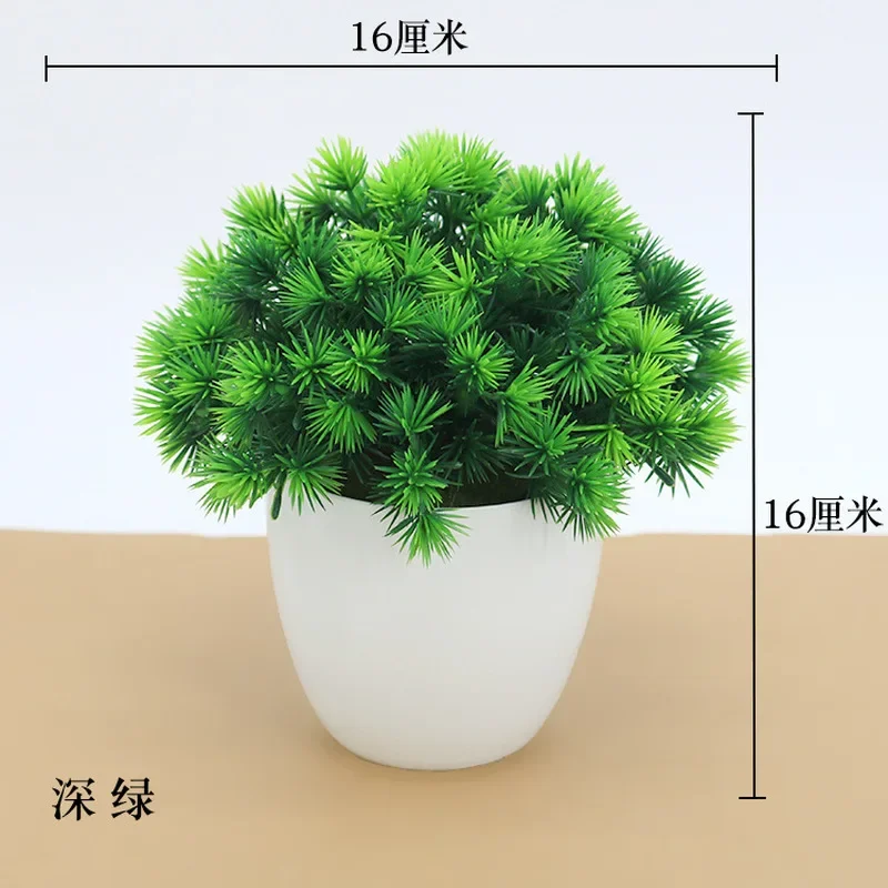 Artificial Plants Potted Bonsai Green Small Tree Plants Fake Flowers Potted Ornaments for Home Garden Decor Party Hotel Decor - Image 2