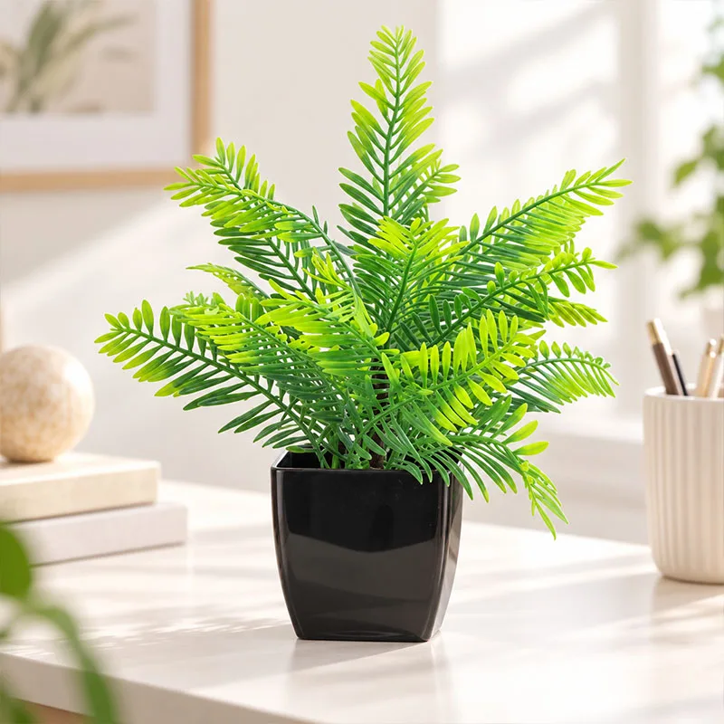 Artificial Plants Potted Green Bonsai Grass Plants Office Farmhouse Bathroom Table Home Garden Decor Scene Decorations - Image 4