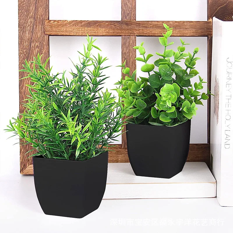 Artificial Plants Potted Green Bonsai Small Tree Grass Plants Office Farmhouse Bathroom Table Home Garden Decor Wedding Party - Image 4