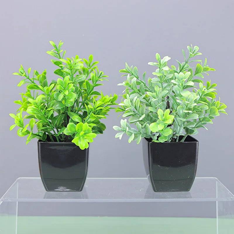 Artificial Plants Potted Green Bonsai Small Tree Grass Plants Office Farmhouse Bathroom Table Home Garden Decor Wedding Party - Image 5