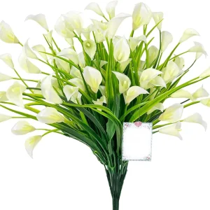 Artificial Plastic Calla Lily Bouquet 33cm Fake Flowers for Home Room Decor Garden Wedding Decor Outdoor Vase Flower Arrangement