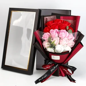 Artificial Soap Flower Rose Bouquet Gift Bags Valentine's Day Birthday Gift Wedding Home Decor 18 Rose Soap Bouquet Gift box