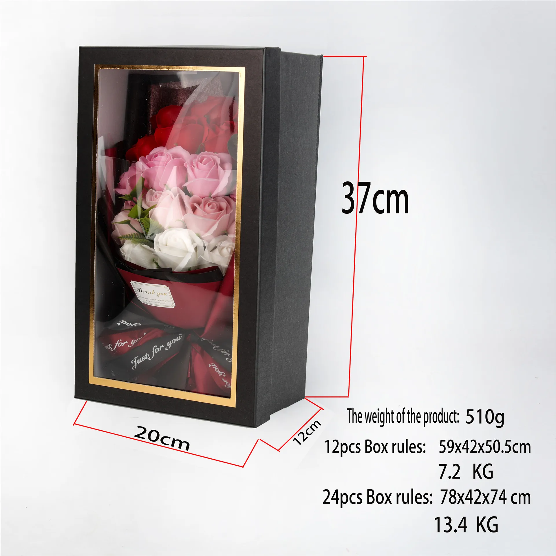 Artificial Soap Flower Rose Bouquet Gift Bags Valentine's Day Birthday Gift Wedding Home Decor 18 Rose Soap Bouquet Gift box - Image 5