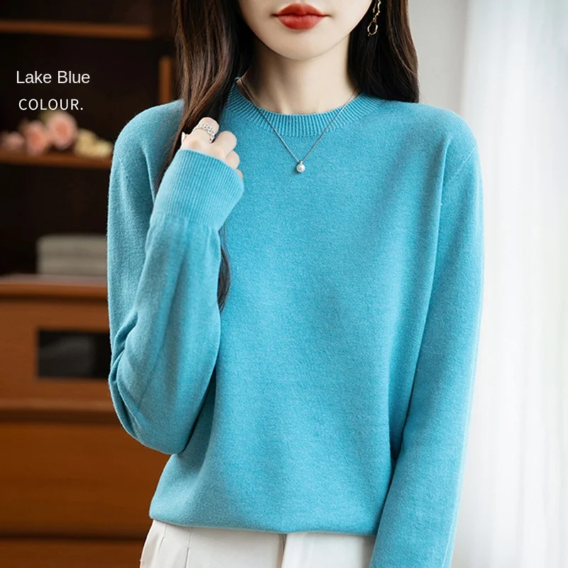 Autumn And Winter Knitted Pullover Wool Sweater, Round-Neck, Fashionable And Comfortable Long-Sleeved Sweater For Women - WQ102 - Image 2