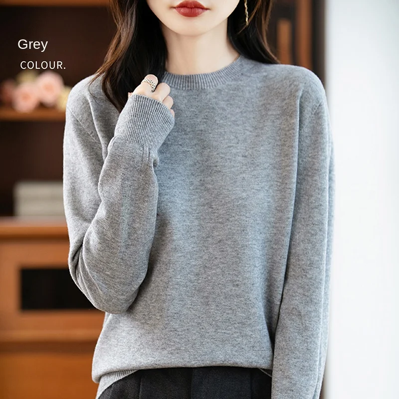 Autumn And Winter Knitted Pullover Wool Sweater, Round-Neck, Fashionable And Comfortable Long-Sleeved Sweater For Women - WQ102 - Image 3