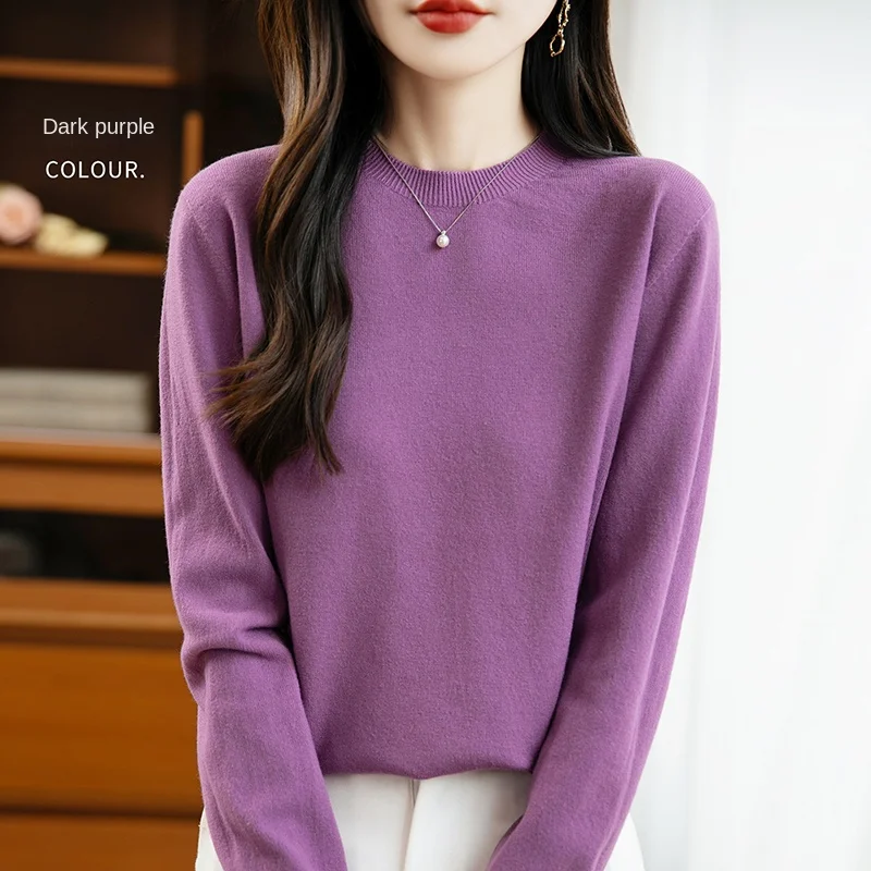 Autumn And Winter Knitted Pullover Wool Sweater, Round-Neck, Fashionable And Comfortable Long-Sleeved Sweater For Women - WQ102 - Image 4