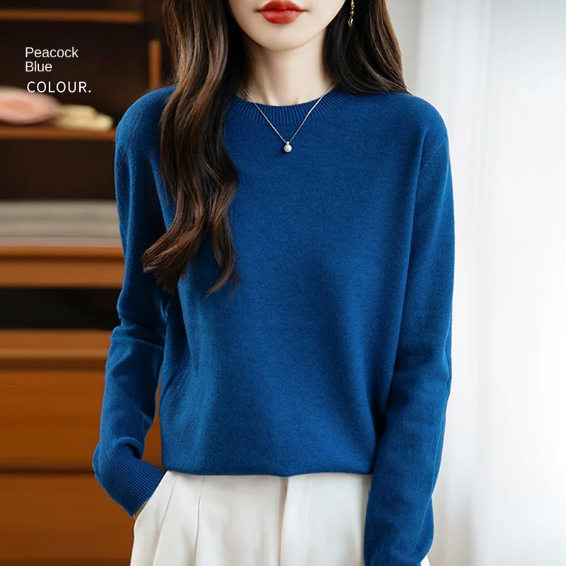 Autumn And Winter Knitted Pullover Wool Sweater, Round-Neck, Fashionable And Comfortable Long-Sleeved Sweater For Women - WQ102 - Image 5
