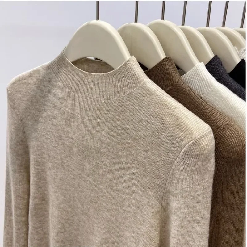 Autumn Winter Turtleneck Women Sweater Long Sleeve Solid Slim Pullover Warm Casual Elegant Luxury Jumper Knitwear Base Layer Top - Image 5