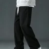Autumn Winter Warm Motorcycle Jogger Corduroy Pants Men Tech Fleece Sweatpants Casual Harem Pants Male Sport Thermal Trousers